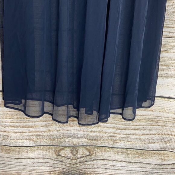Morgan&Co Navy Blue Chiffon Laces Formal Long 
Dress - Picture 3 of 10
